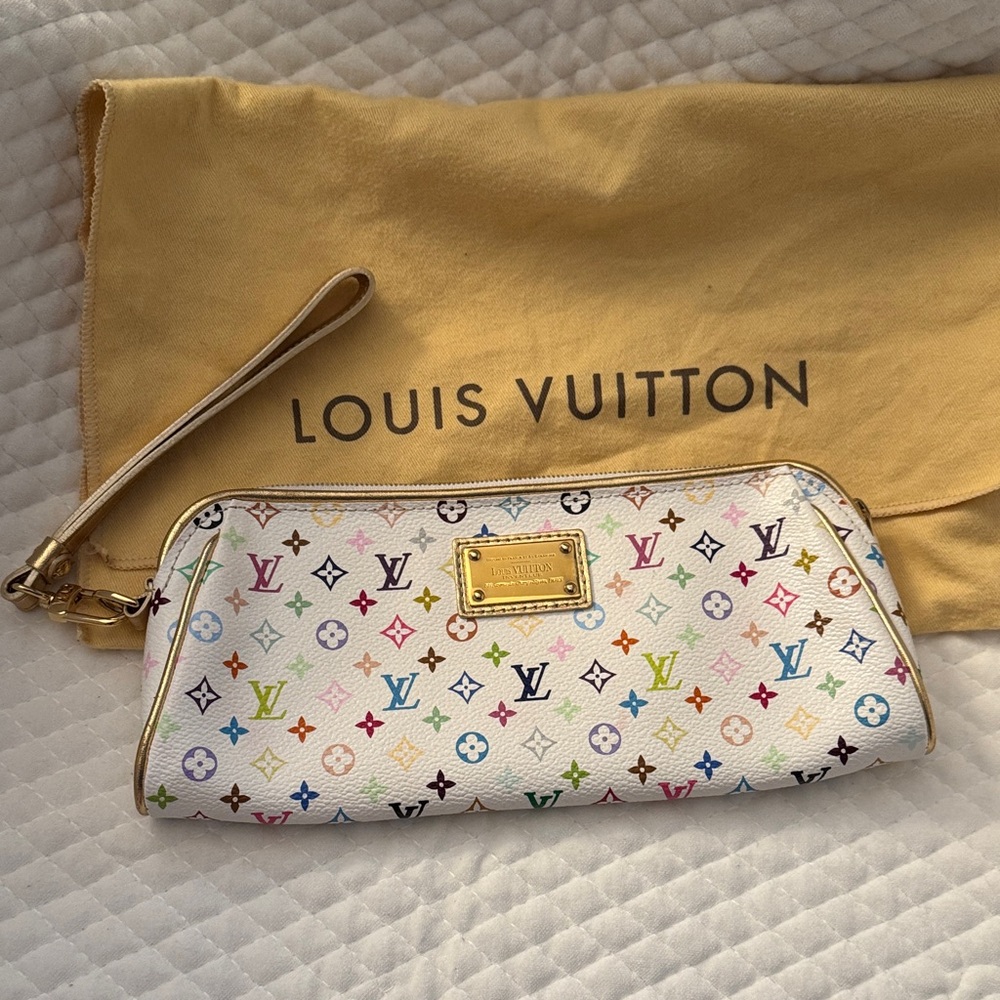 Louis Vuitton White Multicolor Wristlet